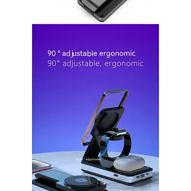 2024 new five-in-one mobile phone smart watch  headset wireless charger magnetic three-in-one wireless charger
