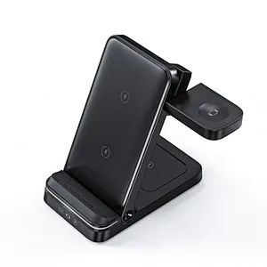 2024 hot sale wireless charger Stand Desktop Station Magnetic 3 In 1 Foldable Wireless Charger