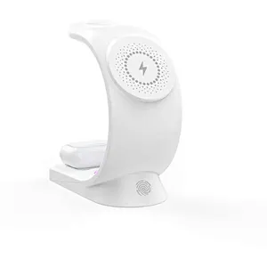 Led With Light Desk Fast 3 In 1 Qi Table Lamp Rgb  Night Design Bed Side Wireless Charger