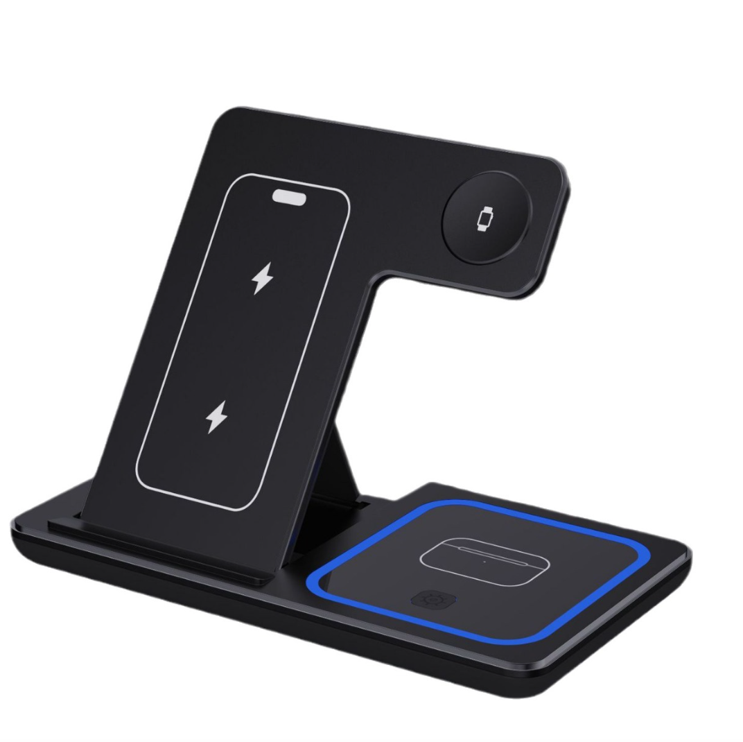 Trending wireless charger Charging 3 In 1 Foldable Magnetic Wireless Charger For Phone Watch Earphones