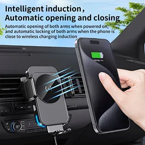 Hot Sales Magnet Ch Holder Magnetic Car Phone Holder Wireless Charger Automatic clamping car wireless charger