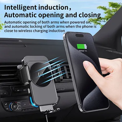 Hot Sales Magnet Ch Holder Magnetic Car Phone Holder Wireless Charger Automatic clamping car wireless charger