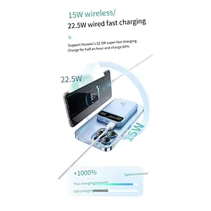2024 new multifunction  power banak Adapter, And All 10000Mah Portable Wacharger Power Bank Wireless Charger