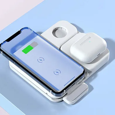 Magnetic Charger Foldable 3 In 1 Wireless Charger Station Qi 15W Fast wireless charger