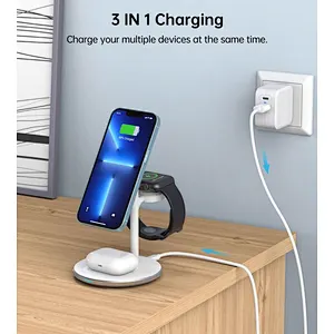 2024 multifunction wireless charger For phone15W Fast Charge 3 In 1 Charger Wireless Stand wireless charger
