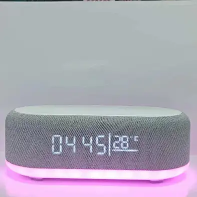 JEDI 4 IN 1 Multi Function RGB Night Lamp Bedside Wireless Charger With Speaker Light And Clock