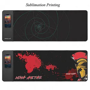 Custom Personalized Logo Printed Giant Waterproof Mousepad 15W Fast Qi RGB Gaming Mouse Pad With Wireless Charger