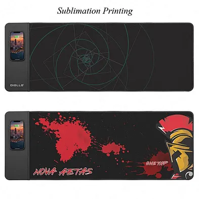 Custom Personalized Logo Printed Giant Waterproof Mousepad 15W Fast Qi RGB Gaming Mouse Pad With Wireless Charger