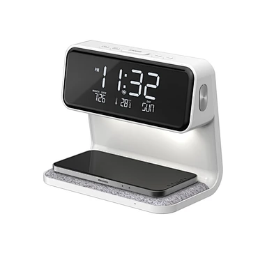 Multifunctional Outstanding Date Day Display 10W Wireless Charger With Alarm Clock