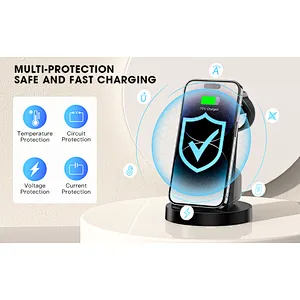 OEM Fast Charging Station Stand Dock Holder 15w 10w 3 in 1 one wireless charger for  phoneand phone phone wireless charger