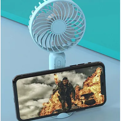 JEDI Rechargeable Mini Stand Fans Office Portable Handheld USB Table Top Fan with Phone Holder Base
