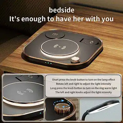 Desk With Universal Qi 10W 15W For phoneWireless Charger Lamp Desktop Charging Station