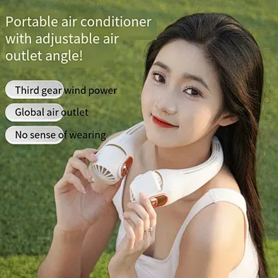 2024 Rotatable Neck Fan Outdoor Cordless Hanging Cooler Usb  rechargeability Portable Fan For Neck
