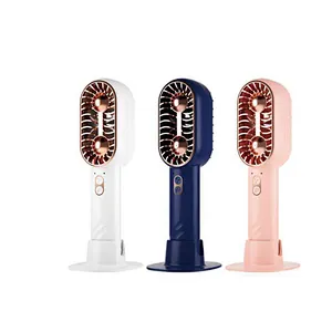customized New Unique Design Double Blade Fan 2024 Mini Handheld Turbo Fan Summer Student Gift Rechargeable Fan