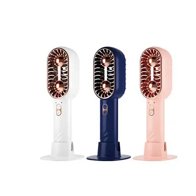 customized New Unique Design Double Blade Fan 2024 Mini Handheld Turbo Fan Summer Student Gift Rechargeable Fan
