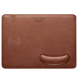 Customized Support Multifunctional Mouse Pad Wireless Charger Pu Leather Wireless Charger mousepad  Fast Charger CO217