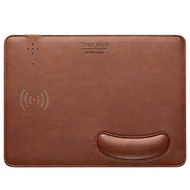 Customized Support Multifunctional Mouse Pad Wireless Charger Pu Leather Wireless Charger mousepad  Fast Charger CO217