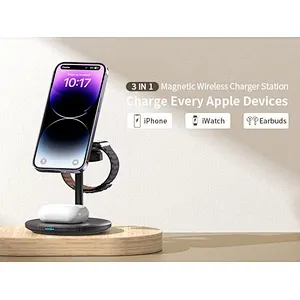 2024 multifunction wireless charger For phone15W Fast Charge 3 In 1 Charger Wireless Stand wireless charger