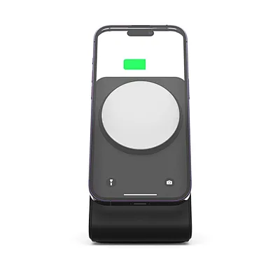 2023 hot selling Magnetic Stand Fast Charging Portable Mobile Phone Holder 15W Qi Induction Type-C foldable  Wireless Charger