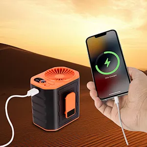 Oem Customize Portable Rechargeable Summer Multifunctional Hanging Waist Fan Air Cooling Fan With Power Bank Function