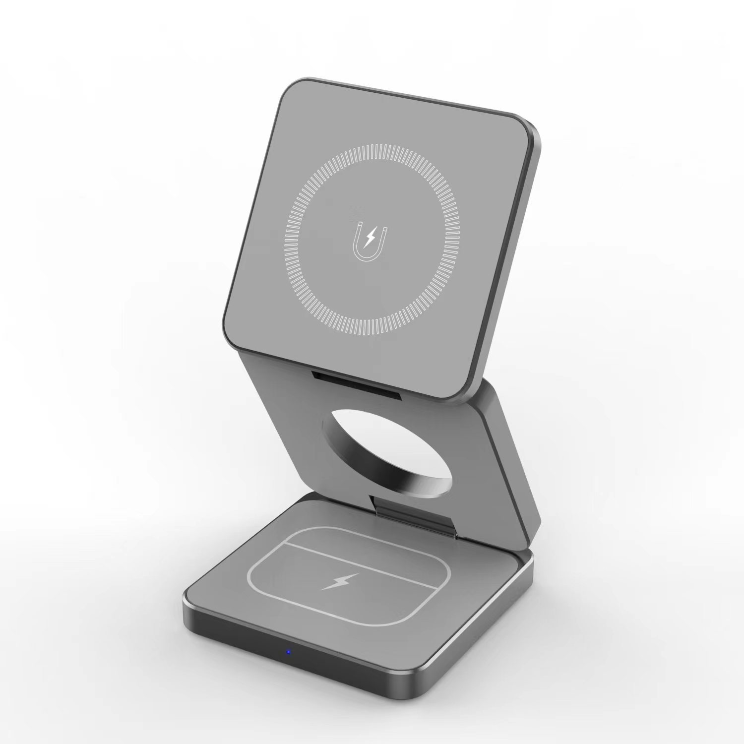 Charging And Suitable Convenient Hassle-Free Fast Strong Magnetic Design Aluminum 3 In 1 Foldable Wireless Charger