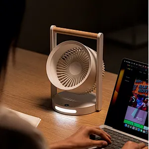 2024 high quality Desk Led Lamp Portable Fans Usb Rechargeable Rotating With Le Camping Fan Long Battery