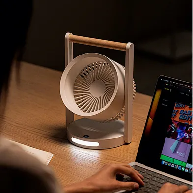 2024 high quality Desk Led Lamp Portable Fans Usb Rechargeable Rotating With Le Camping Fan Long Battery
