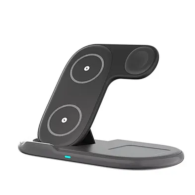 Portable 15W Wireless Charging Station 3 in 1 Wireless Charger Fast Charging  for Phone