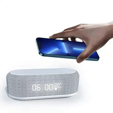 Alarm Clock With Smart Rgb Lamp 5 In 1 Stand 15W Phone Speaker Wireless Charger