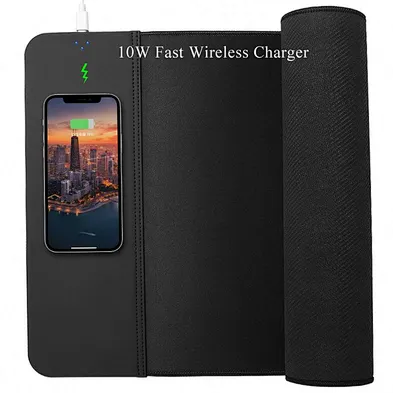 Custom Personalized Logo Printed Giant Waterproof Mousepad 15W Fast Qi RGB Gaming Mouse Pad With Wireless Charger