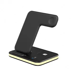 JEDI QI Fast Charge 4 in 1 Station 15W Charging Dock Stand Wireless Phone Charger 2023 With Desk Lamp