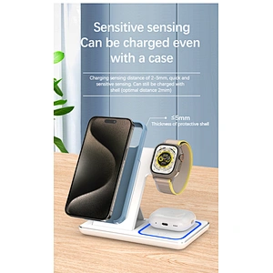 Trending wireless charger Charging 3 In 1 Foldable Magnetic Wireless Charger For Phone Watch Earphones