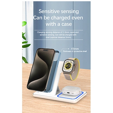 Trending wireless charger Charging 3 In 1 Foldable Magnetic Wireless Charger For Phone Watch Earphones