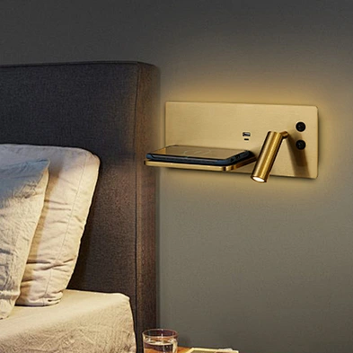 2024 NEW design best quality wood room hotel bedroom bedside nordic modern  led lamp for bedside background wall living room