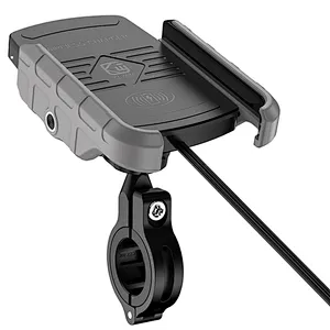 Phone Holder Mobile With Accessories 360 Adjustable New Design Waterproof Universal 15W Motorcycle Wireless Charger