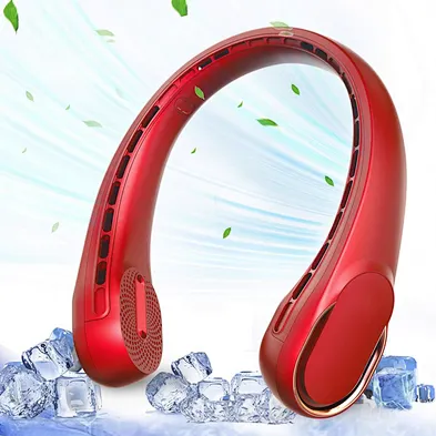 Hot sale multifunction outdoor neck fan Portable usb small  Cold Air Plastic White Neck Fan 2024 hanging cooling fan