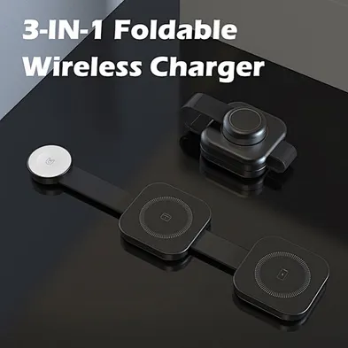 Custom 2024 Latest Design Foldable Portable Travel Magnetic Qi2 15W 4 3 In 1 One Wireless Charger For phone