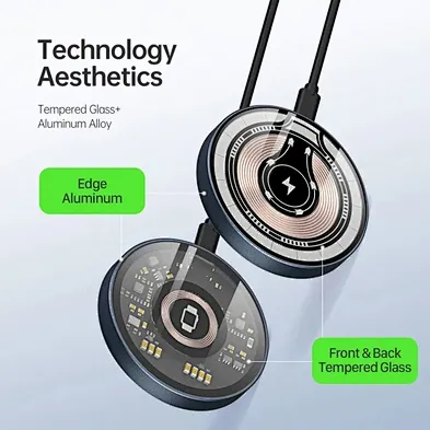 2024  transparent wireless charger Magnetic Smart Watch 2 In 1 Wireless Charger Foldable