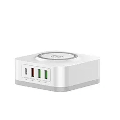 JEDI 2023 New Desktop Charge Stand 4 Ports USB Type C Mobile Phone PD QC3.0 Wireless Charger For Laptop