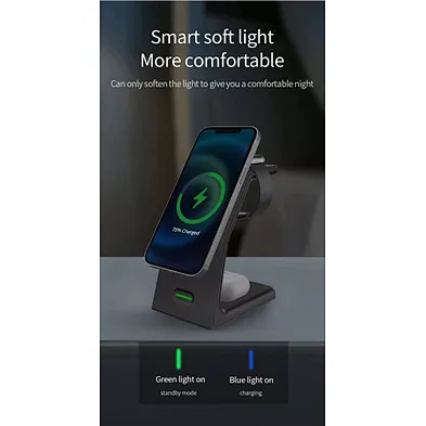 2024 multifunction Charging Dock Station Charger Stand For phoneWireless Charger 3 In 1 stand wireless charger