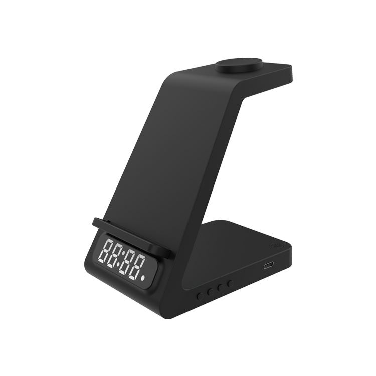 2024 multifunction 3 In 1 Wireless Charger Stand With Alarm Clock