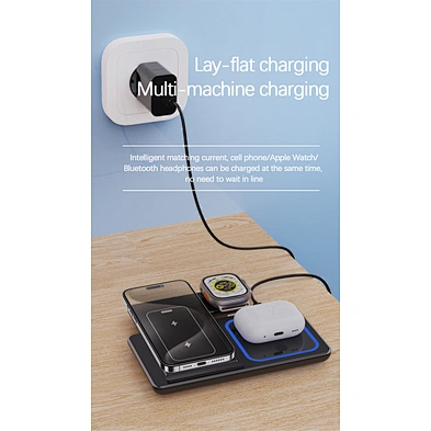 Trending wireless charger Charging 3 In 1 Foldable Magnetic Wireless Charger For Phone Watch Earphones