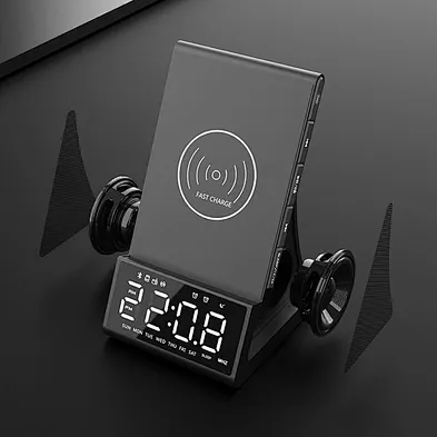 2024 new wireless charger Phone Alarm 3 In 1 Wireless Charger With Clock