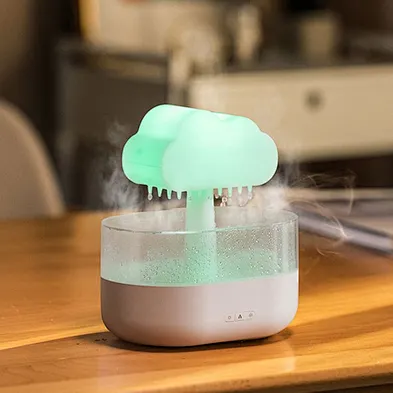 Essential Oil Diffuser Creative 7 Led Color Light Rain Cloud Aroma Water Drip 2023 New Products Mushroom Shape Air Humidifier