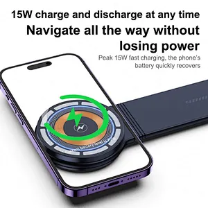 2024 New 180 Degree Bending Universal Aluminum Magnetic  15W Car Dashboard Wireless Cell Phone Holder for phone15 Tesla Screen