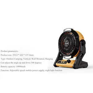2024 Portable Led Camping Lantern Fan Factory Hot Sale 18 Leds Tent Lighting Combo Flashlight Ceiling Fan 2 in 1 Fan Light