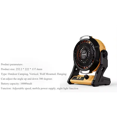 2024 Portable Led Camping Lantern Fan Factory Hot Sale 18 Leds Tent Lighting Combo Flashlight Ceiling Fan 2 in 1 Fan Light