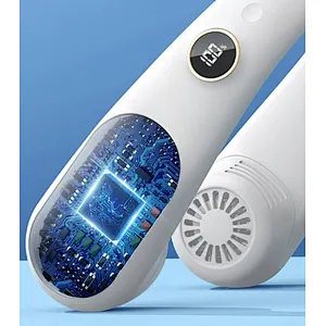 Portable Camping Fan Rechargeable Multifunctional Mini Hanging neck Fans USB Outdoor Ceiling Fans Led Light with LCD display