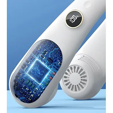 Portable Camping Fan Rechargeable Multifunctional Mini Hanging neck Fans USB Outdoor Ceiling Fans Led Light with LCD display