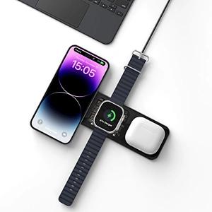 2024 new wireless charger traNsparent high quality 3 In 1 Wireless Charger Magic Qi 15W Wireless Charging Pad